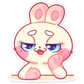 😏 ウサギ, 可愛い, カワイイ, 漫画, 動物, ステッカー telegram sticker