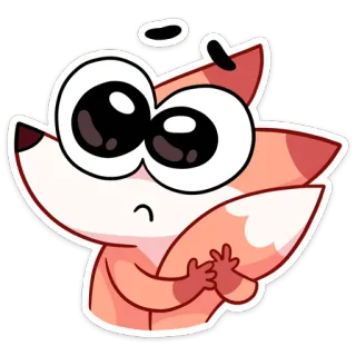 😳 fox, cartoon, cute, animal, sticker whatsapp sticker