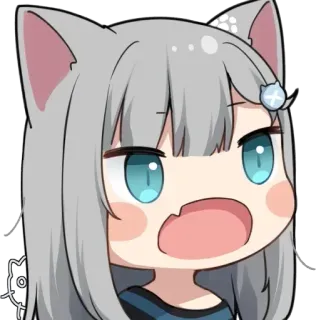 😯 アニメ, 猫耳, かわいい, 漫画, カワイイ, カートゥーン, ステッカー telegram sticker