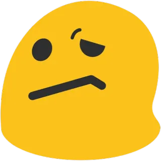 😕 Emoji, Wyrażenie, Brak aprobaty, Sceptycyzm, Żółty, Blob, Zdezorientowany telegram sticker