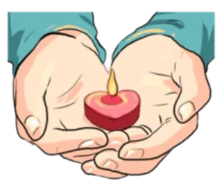 🕯 manos, vela, corazón, llama, luz, amor, cuidado telegram sticker