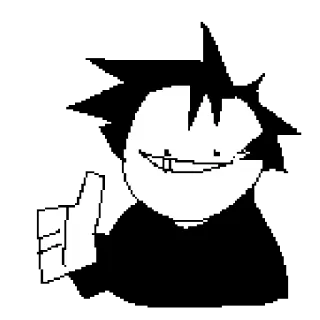👍 dibujo animado, personaje, dibujo, simple, blanco y negro, monigote telegram sticker