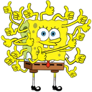 😀 Spongebob Spongebob, Giơ ngón tay cái, Phim hoạt hình, Nickelodeon, Tích cực, Chấp thuận, Hài hước whatsapp sticker