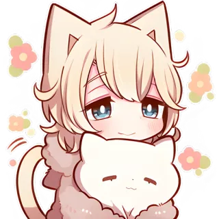 😊 Anime, Gatto, Carino, Chibi, Kawaii, Animale, Illustrazione whatsapp sticker