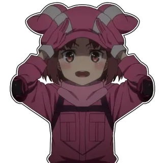 💂‍♀️ anime, girl, cute, pink, hoodie, character whatsapp sticker