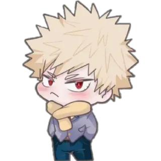 😟 Katsuki Bakugo My Hero Academia anime, manga, character, sticker, Katsuki Bakugo telegram sticker