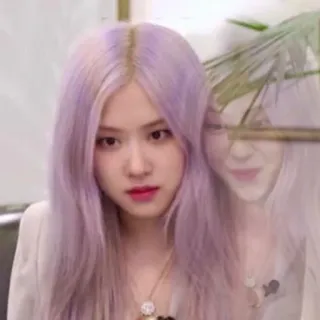 😐 Rose K-pop, penyanyi, selebriti, Rose, Blackpink, rambut ungu whatsapp sticker
