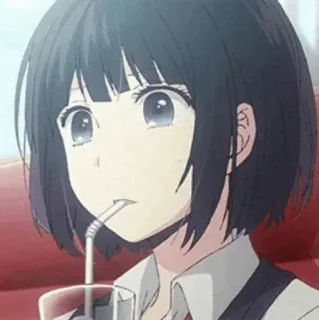 ✨ Anime, Menina, Bebida, Fofo, Desenho animado, Retrato telegram sticker