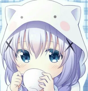 ☕️ Anime, Lindo, Chica, Kawaii, Chibi, Dibujos animados, Té telegram sticker