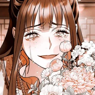 ☀️ mulher, chorando, anime, flores, triste, garota, mangá, chorosa whatsapp sticker