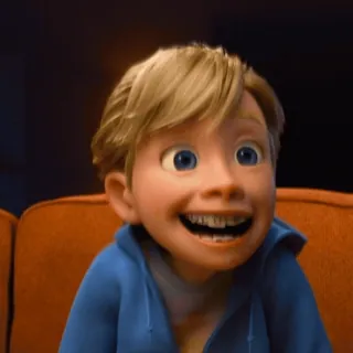 😬 Riley Andersen Inside Out cartoon, movie, animation, happy, smiling, character, kid telegram sticker