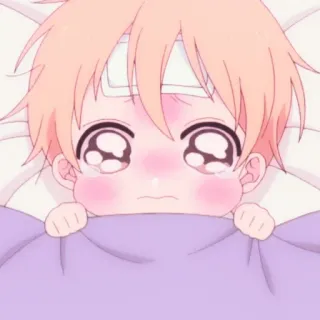 🧸 аниме, плачущий, больной, персонаж, мультфильм, иллюстрация telegram sticker
