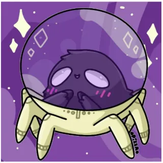 🌌 carino, alieno, viola, spazio, creatura, adorabile telegram sticker