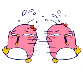 😭 crying, sad, tears, emotional, cartoon, bird whatsapp sticker