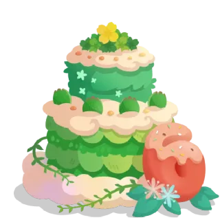 🎂 cake, birthday, number 6, green, celebration, dessert, sweet telegram sticker