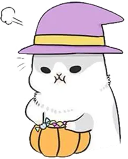☹ cat, halloween, witch, pumpkin, candy, sticker, cute, angry telegram sticker