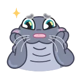 🤩 phoque, mignon, triste, animal, dessin animé, kawaii telegram sticker
