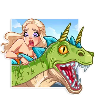 😱 Daenerys Targaryen Game of Thrones Drache, Fantasy, Cartoon, TV-Serie, Khaleesi telegram sticker