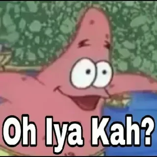 👍 Patrick Star Spongebob Squarepants Oh Iya Kah? 뚱이, 스폰지밥, 만화, 웃긴, 밈 telegram sticker