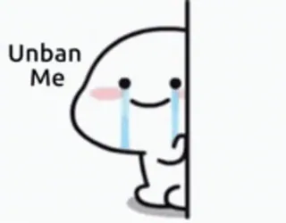 😂 Unban Me Desenho animado, Implorando, Triste, Chorar, Pedido, Internet, Banimento whatsapp sticker