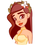 👋 Frau, Cartoon, hübsch, Schönheit, Blume, Mädchen telegram sticker