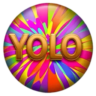🤓 YOLO YOLO, vui vẻ, sặc sỡ, cuộc sống, từ viết tắt, văn bản, lạc quan whatsapp sticker