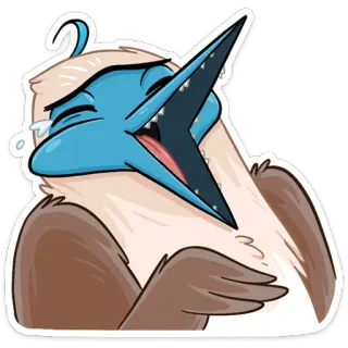 😀 птица, мультфильм, смех, плач, эмодзи, смешной, персонаж, стикер telegram sticker