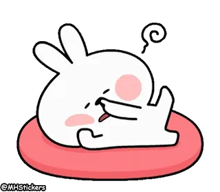 🙄 @MHStickers 토끼, 귀여운, 동물, 스티커, 흰색, 분홍색, 만화 telegram sticker