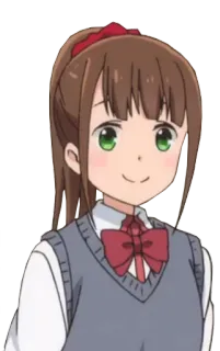 🙂 anime, girl, school uniform, cartoon, female, smile, cute telegram sticker