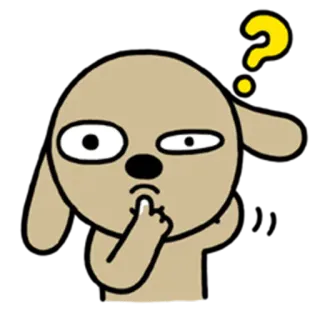 😕 anjing, tanda tanya, berpikir, bingung, kartun, stiker whatsapp sticker