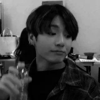 ⛓️ person, portrait, black and white, young man, water bottle, casual telegram sticker
