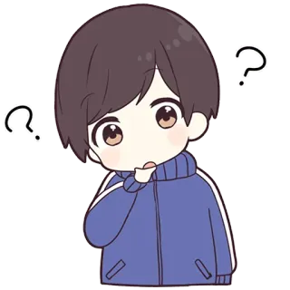 🤔 anime, question, boy, cartoon, cute, confused telegram sticker