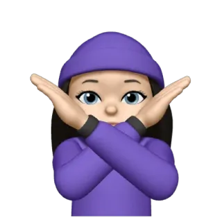 💜 braços cruzados, não, pare, negar, proibir, rejeição, negativo telegram sticker