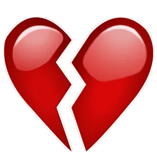 💔 상심, 가슴아픔, 슬픈, 감정적인, 사랑, 빨간색, 광택 telegram sticker