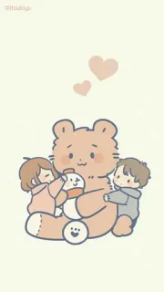 🐻 oso, lindo, niños, dibujos animados, corazones, adorable telegram sticker