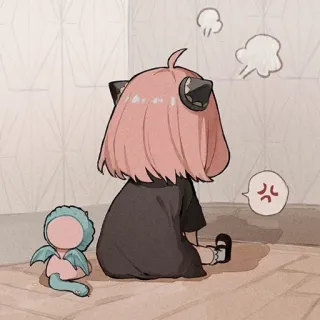 😤 Anya Forger Spy x Family Anime, En colère, Frustré, Spy x Family, Anya, Forger, Dessin animé telegram sticker