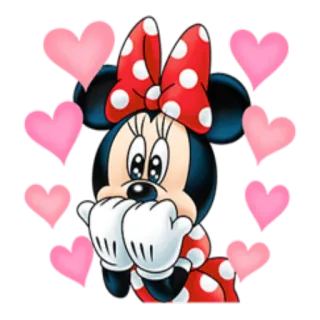 ❤ Minnie Mouse Minnie Mouse, Disney, Cartoon, Hearts, Cute, Love whatsapp sticker