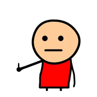 🖕 棒人間, 中指, 攻撃的, 漫画, ジェスチャー, 黒と赤 telegram sticker