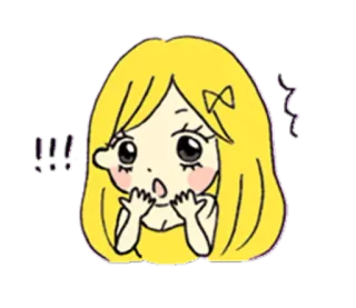 😱 !!! überrascht, blond, Cartoon, Frau, schockiert, Ausruf telegram sticker