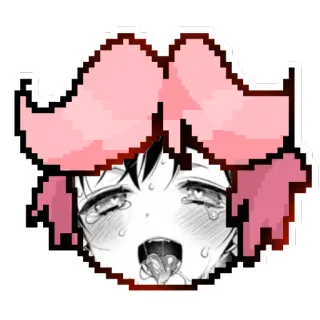 🤭 Anime, Manga, Pixelkunst, Emotional, Mädchen whatsapp sticker