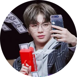 💵 supreme uang, senjata, tunai, merah, potret, pria, supreme, dolar whatsapp sticker