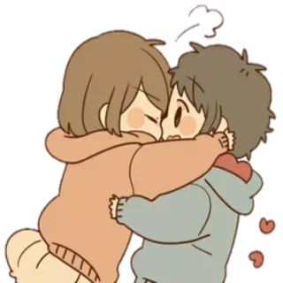 😚 coppia, abbraccio, amore, cartone animato, romanticismo telegram sticker