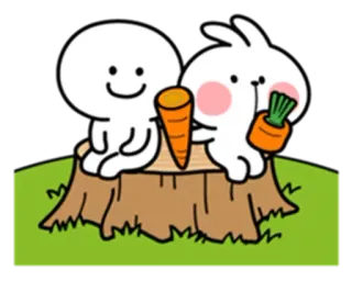 🙂 cenoura, coelho, desenho animado, fofo, animais telegram sticker