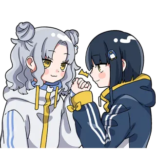 🤝 アニメ, 女の子, 漫画, 友達, かわいい, カワイイ, 友情 telegram sticker