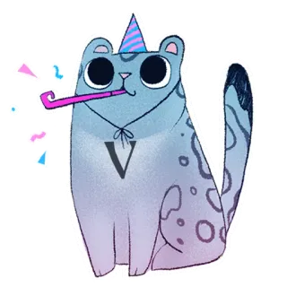 🎊 gato, fiesta, celebración, animal, lindo, pegatina, sombrero, divertido telegram sticker