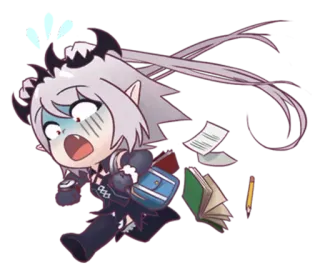 😲 Anime, Manga, Mignon, Course, Chibi, École, Livres, Papiers telegram sticker