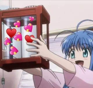 ♥️ Аниме, Сердечки, Милый, Девушка, Любовь, Счастливый, Мультфильм telegram sticker
