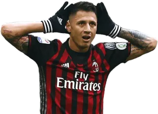 👂 voetbal, voetballer, atleet, sport, AC Milan telegram sticker