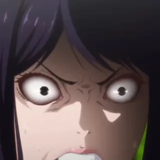 😡 Anime, Effrayant, Visage, Femme, Colérique, Expression telegram sticker
