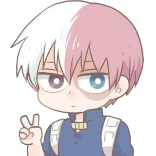 ✌ Todoroki Shoto My Hero Academia anime, manga, Todoroki, My Hero Academia, cute, peace sign whatsapp sticker